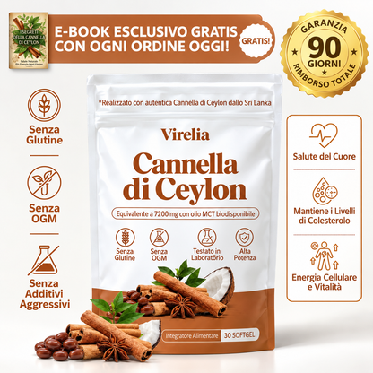 Cannella di Ceylon equivalente a 7200mg con Olio MCT