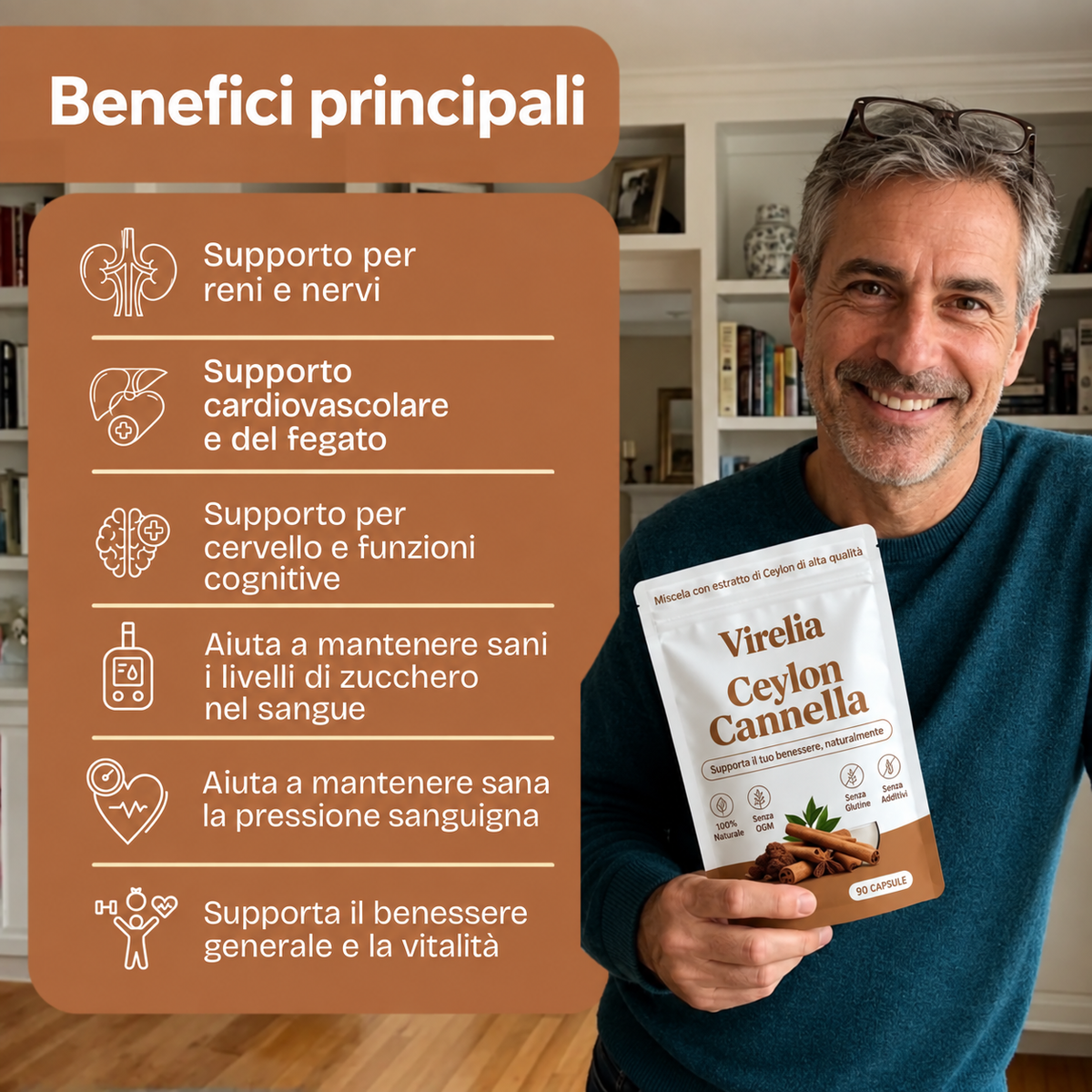 Cannella di Ceylon equivalente a 7200mg con Olio MCT