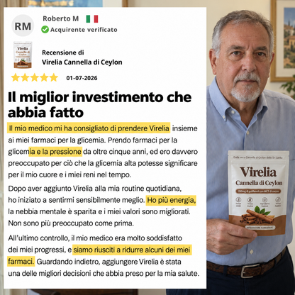 Cannella di Ceylon equivalente a 7200mg con Olio MCT